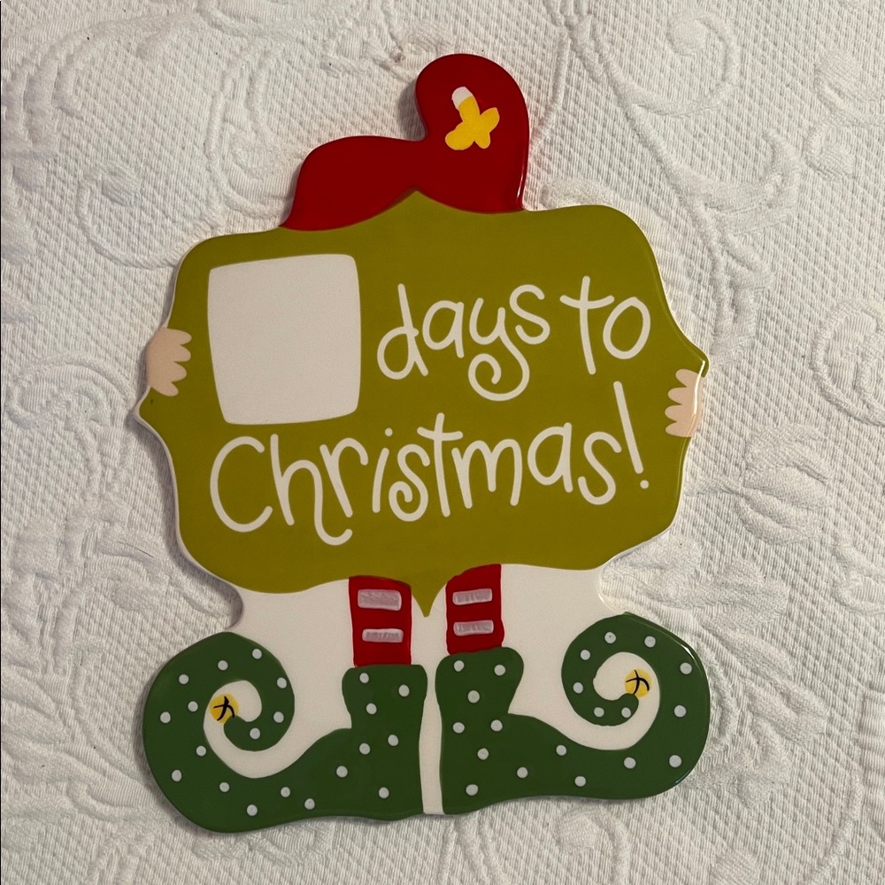 Coton Colors Holiday Countdown Sign - Green and Red
